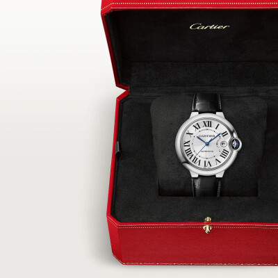 Montre Ballon Bleu de Cartier 40mm, mouvement automatique, acier, cuir