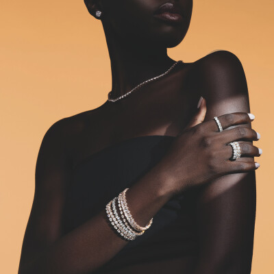 Collier Rivière en or rose et diamants