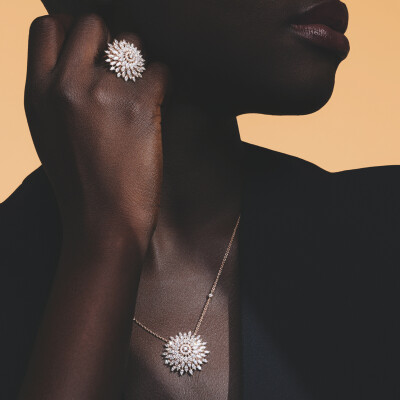 Bague Soleil en or rose et diamants