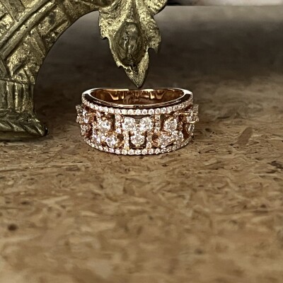 Bague Laces en or rose et diamants