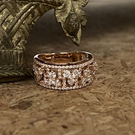 Bague Laces en or rose et diamants