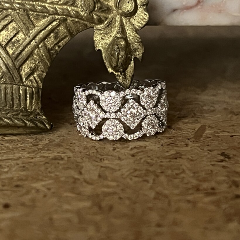 Bague Laces en or blanc et diamants