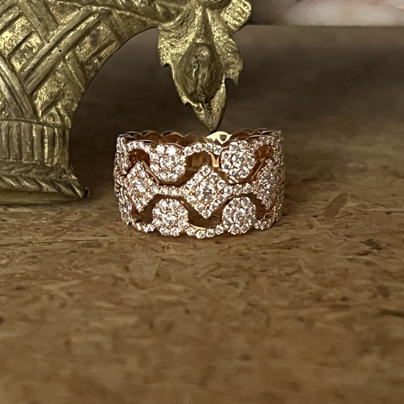 Bague Laces en or rose et diamants