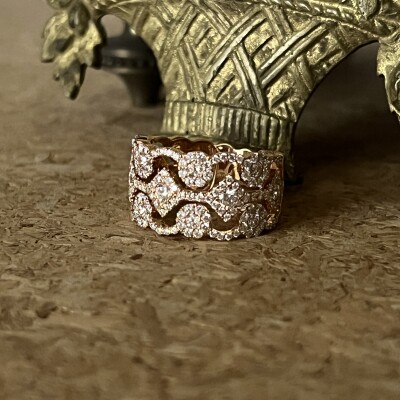 Bague Laces en or rose et diamants