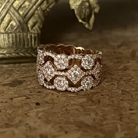 Bague Laces en or rose et diamants