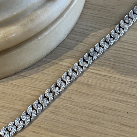 Bracelet Link en or blanc et diamants