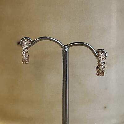 Boucles d'oreilles Hype en or rose, diamants de taille marquise et diamants