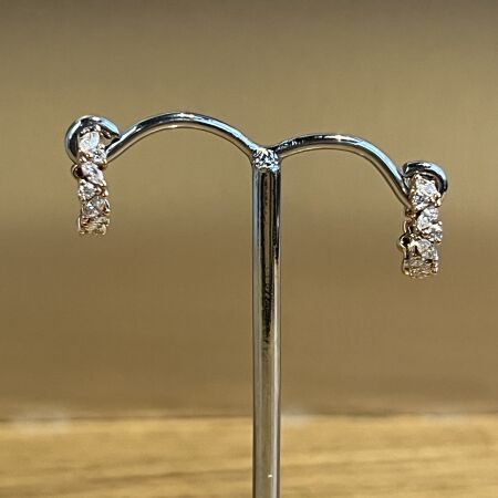 Boucles d'oreilles Hype en or rose, diamants de taille marquise et diamants