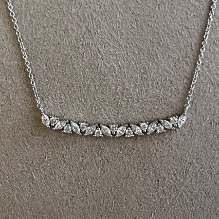 Collier Hype en or blanc, diamants de taille marquise et diamants