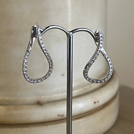 Boucles d'oreilles Bulles en or blanc et diamants