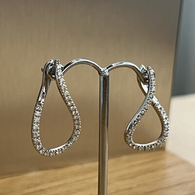 Boucles d'oreilles Bulles en or blanc et diamants