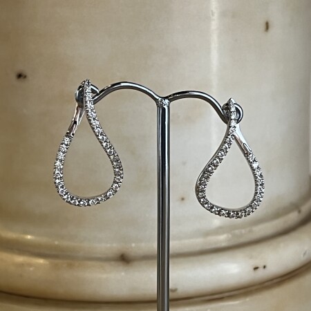 Boucles d'oreilles Bulles en or blanc et diamants