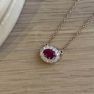 Collier Héritage en or rose, rubis et diamants