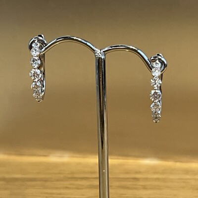 Boucles d’oreilles en or blanc et diamants