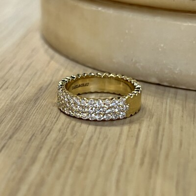 Bague Ruban en or jaune et diamants