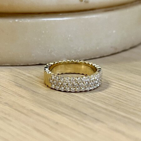 Bague Ruban en or jaune et diamants