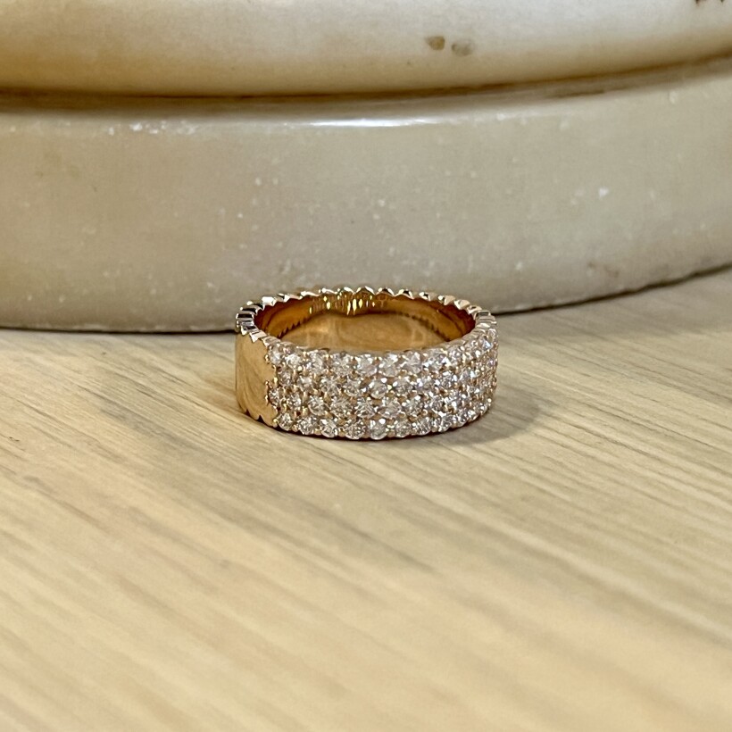 Bague Ruban en or rose et diamants