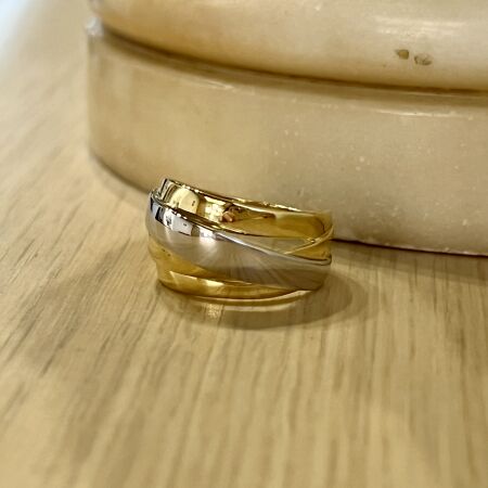 Bague en or blanc et or jaune de 5,50 grammes