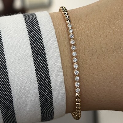 Bracelet Mix Me en or rose et diamants