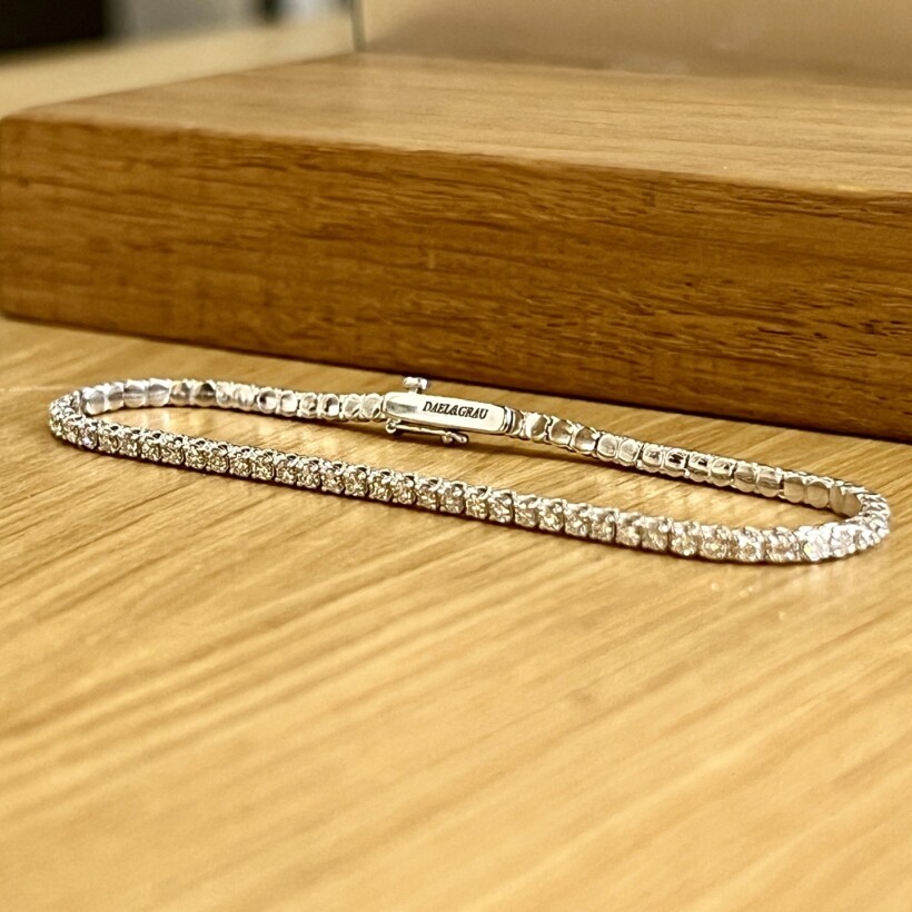 Bracelet Rivière éternelle en or blanc et diamants pour 2 carats