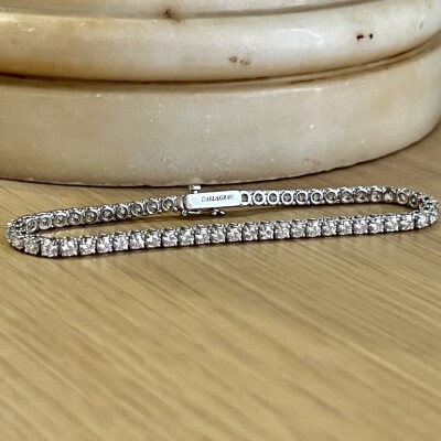 Bracelet Rivière éternelle en or blanc et diamants pour 3,8 carats