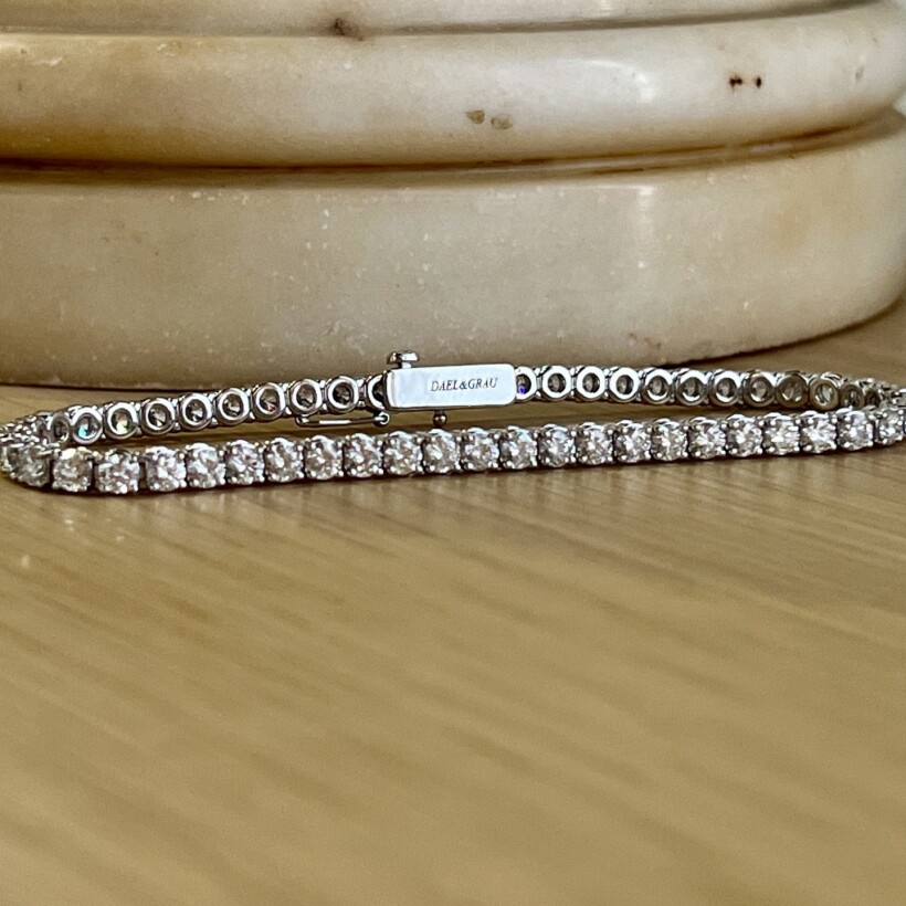 Bracelet Rivière éternelle en or blanc et diamants de 5,3 carats