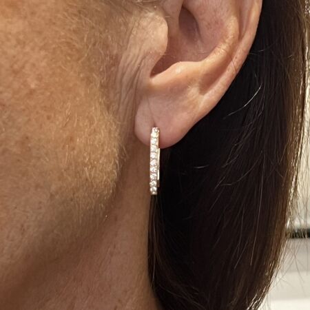 Boucles d’oreilles en or rose et diamants