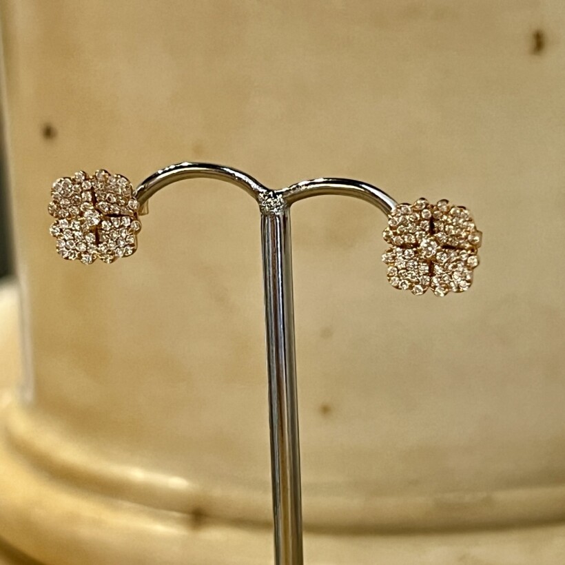 Boucles d’oreilles Capucine en or rose et diamants