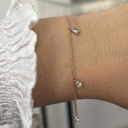 Bracelet Hype en or rose et diamant multi-tailles