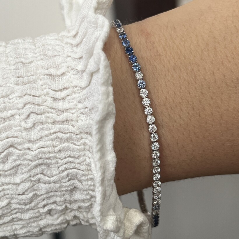 Bracelet Idylle en or blanc, saphirs et diamants