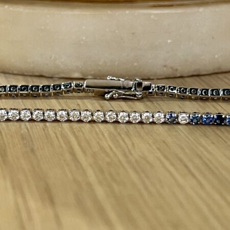 Bracelet Idylle en or blanc, saphirs et diamants