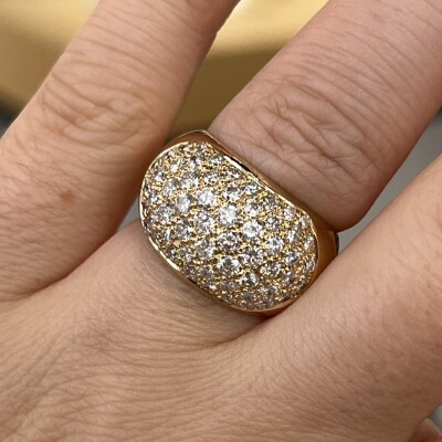 Bague Jonc en or jaune et diamants pour 1,50 carat