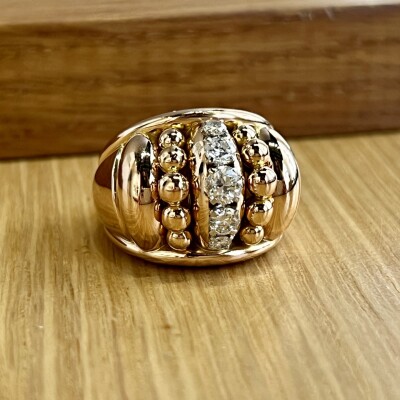 Bague en or rose, platine et diamants pour 0,70 carat