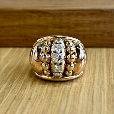 Bague en or rose, platine et diamants pour 0,70 carat