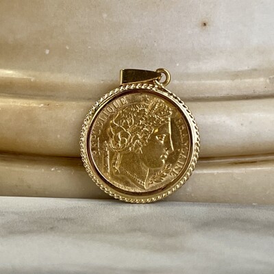 Médaille 20 francs en or jaune pour 8,31 grammes