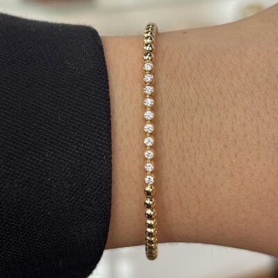 Bracelet Mix Me en or jaune et diamants
