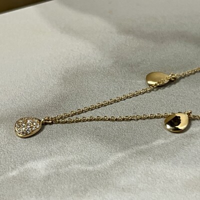 Collier Galet en or rose et diamants