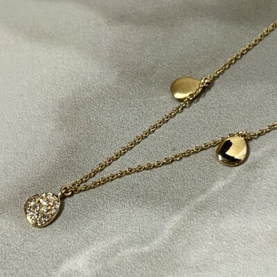 Collier Galet en or rose et diamants