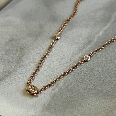 Collier Mini Diams en or blanc, saphirs et diamants