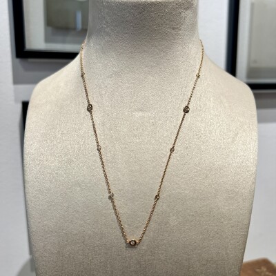 Collier Mini Diams en or blanc, saphirs et diamants