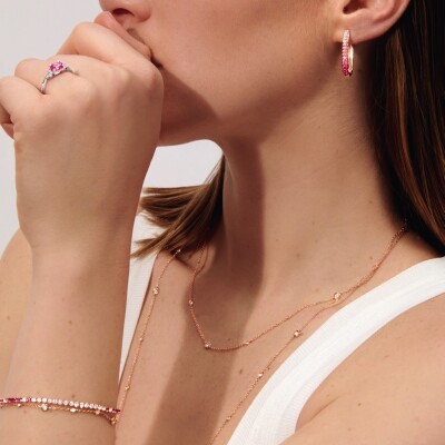 Sautoir Mini Diams en or rose et diamants