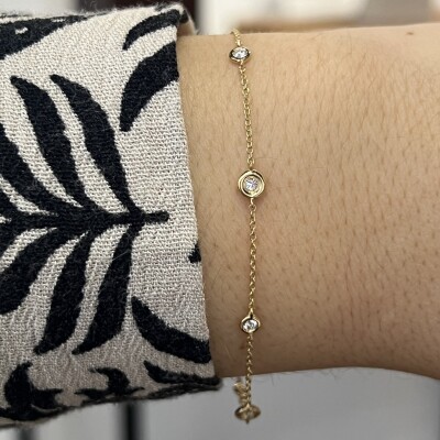 Bracelet Mini Diams en or jaune et diamants