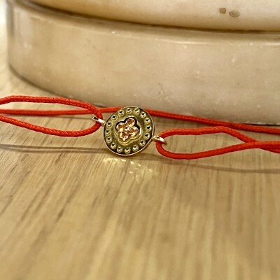 Bracelet Trèfle en or jaune et saphirs orange