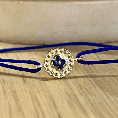 Bracelet Trèfle en or jaune et saphirs