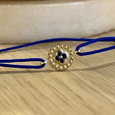 Bracelet Trèfle en or jaune et saphirs