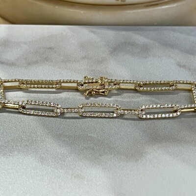 Bracelet en or jaune et diamants pour 2,05 carats