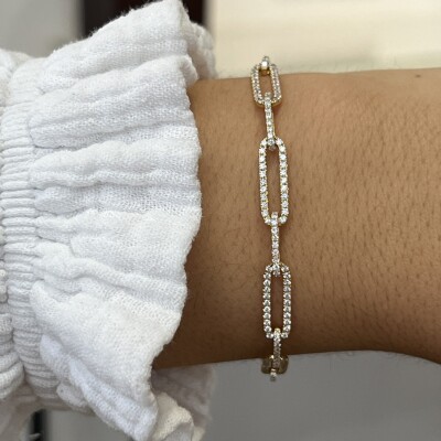 Bracelet en or jaune et diamants pour 2,05 carats