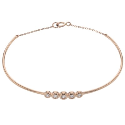 Bracelet or rose et diamants
