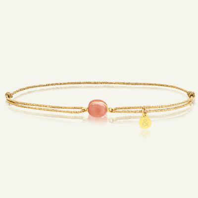 Bracelet min&ral Joaillerie Bestouan en or jaune et pierre de lune sunset