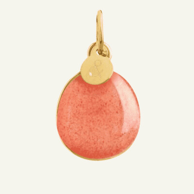 Médaille min&ral Joaillerie YG galet petit modèle pierre de lune sunset